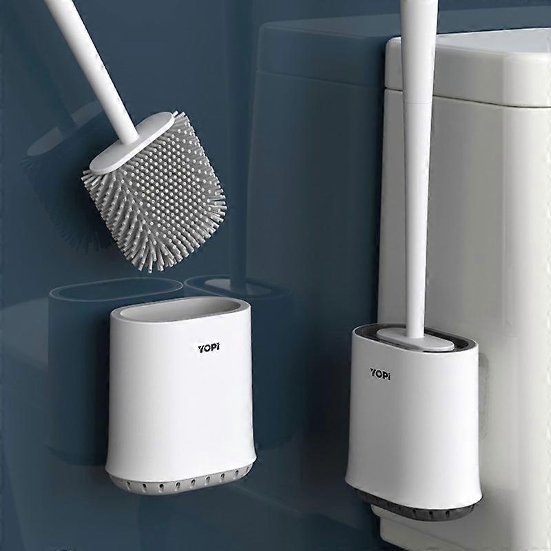 Set di scopini per WC per uso domestico a parete senza scopino ad angolo morto con base WC sospeso in plastica silicone