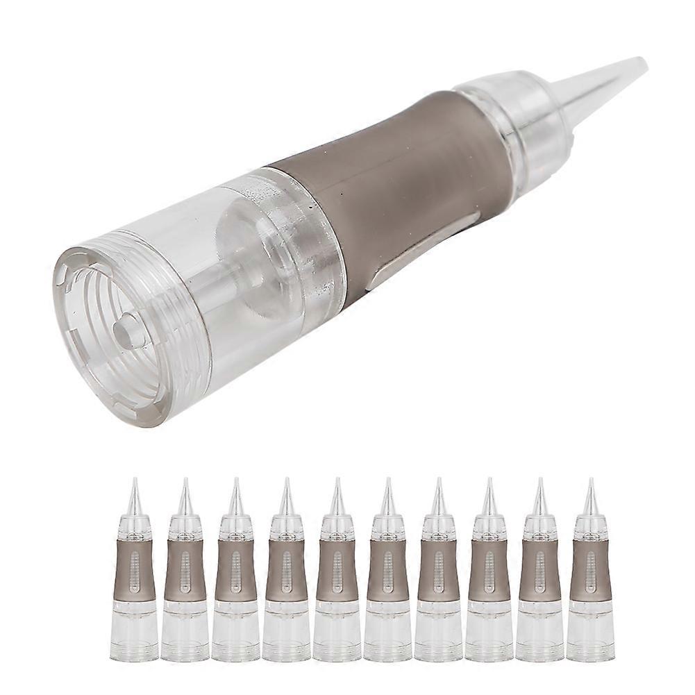 10pcs Disposable Eyebrow Tattoo Needles Microblading SemiPermanent Makeup Cartridge Needles(1R‑0.35 )