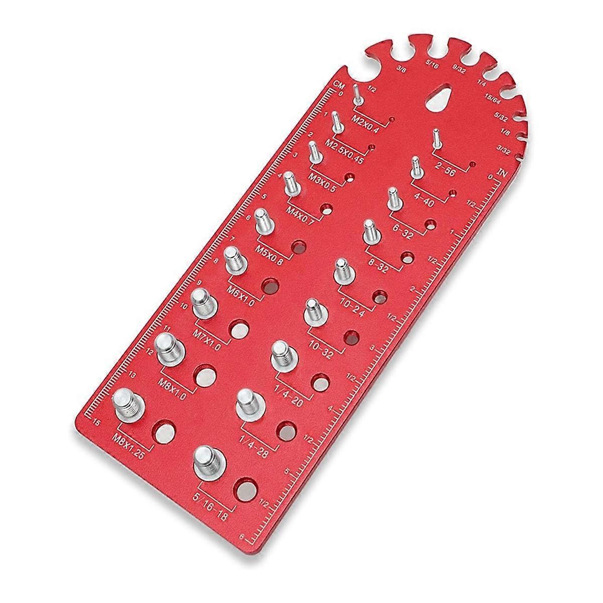 Jauge de taille d'écrou et de boulon à filetage fin portable, ensemble polyvalent de chasse-filet, rouge