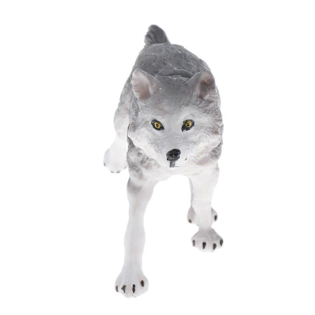 Simulation Animals Model Figure Kids Educational Toy Decor Gray Wolf