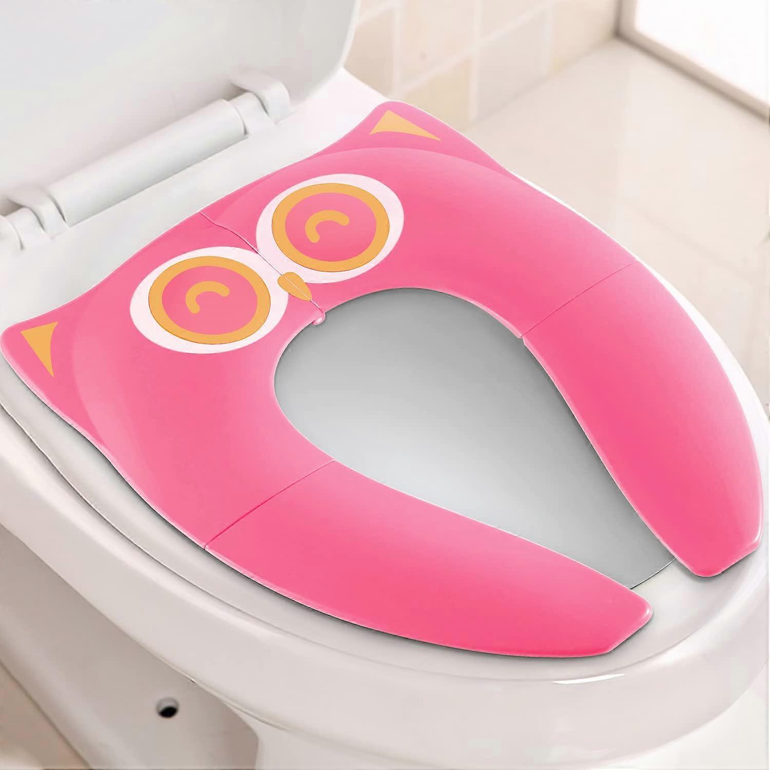 Non Slip No Falling Travel Folding Portable Potty Training Seat Fits Most Toilets, 6 Large Non-slip Silicone Pad, Home Reusable with Waterproof Zipper