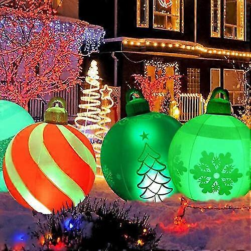 60cm LED lyser op oppustelig juledekoration bold udendørs jul hoppeborge