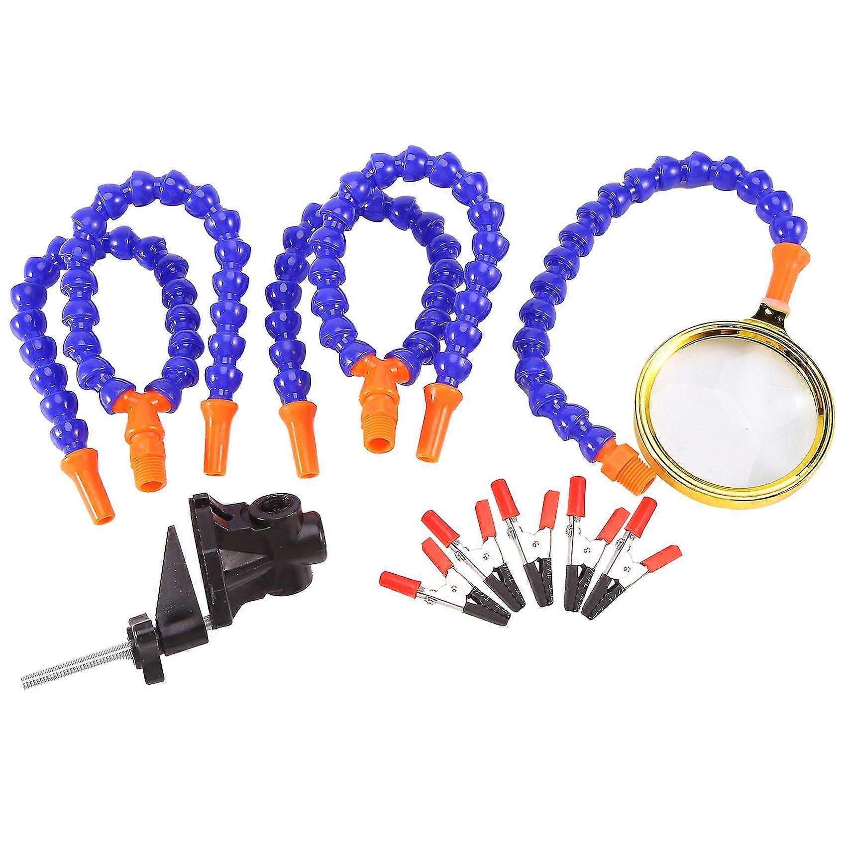 Bench Vise Table Clamp Soldering Station With 5Pc Flexible Arms Soldering Iron Holder Pcb Welding R