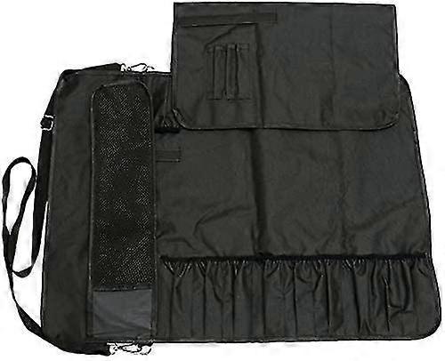 ユニタリーヘビーデューティー17スロット、シェフナイフロールバッグ、ポータブルキッチンナイフ収納バッグ、ショルダーストラップ付きトートバッグ