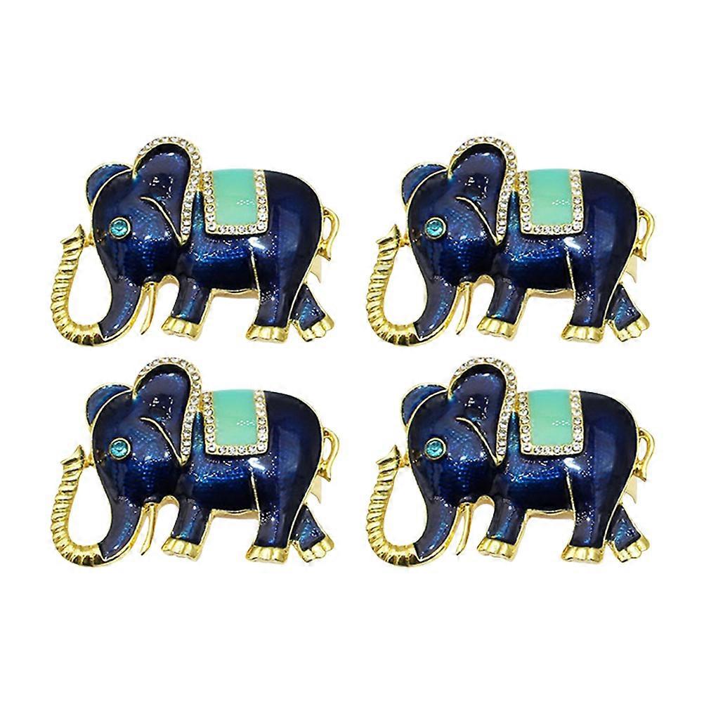 4Pcs Elephant Shape Napkin Circles Napkin Holder Rings for Table Settings