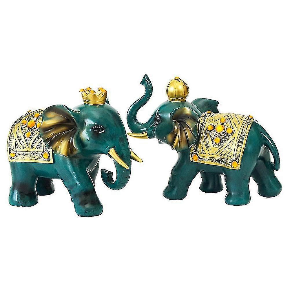2PC éléphant résine ornements salon cave à vin meuble TV entrée décoration résine artisanat ornements