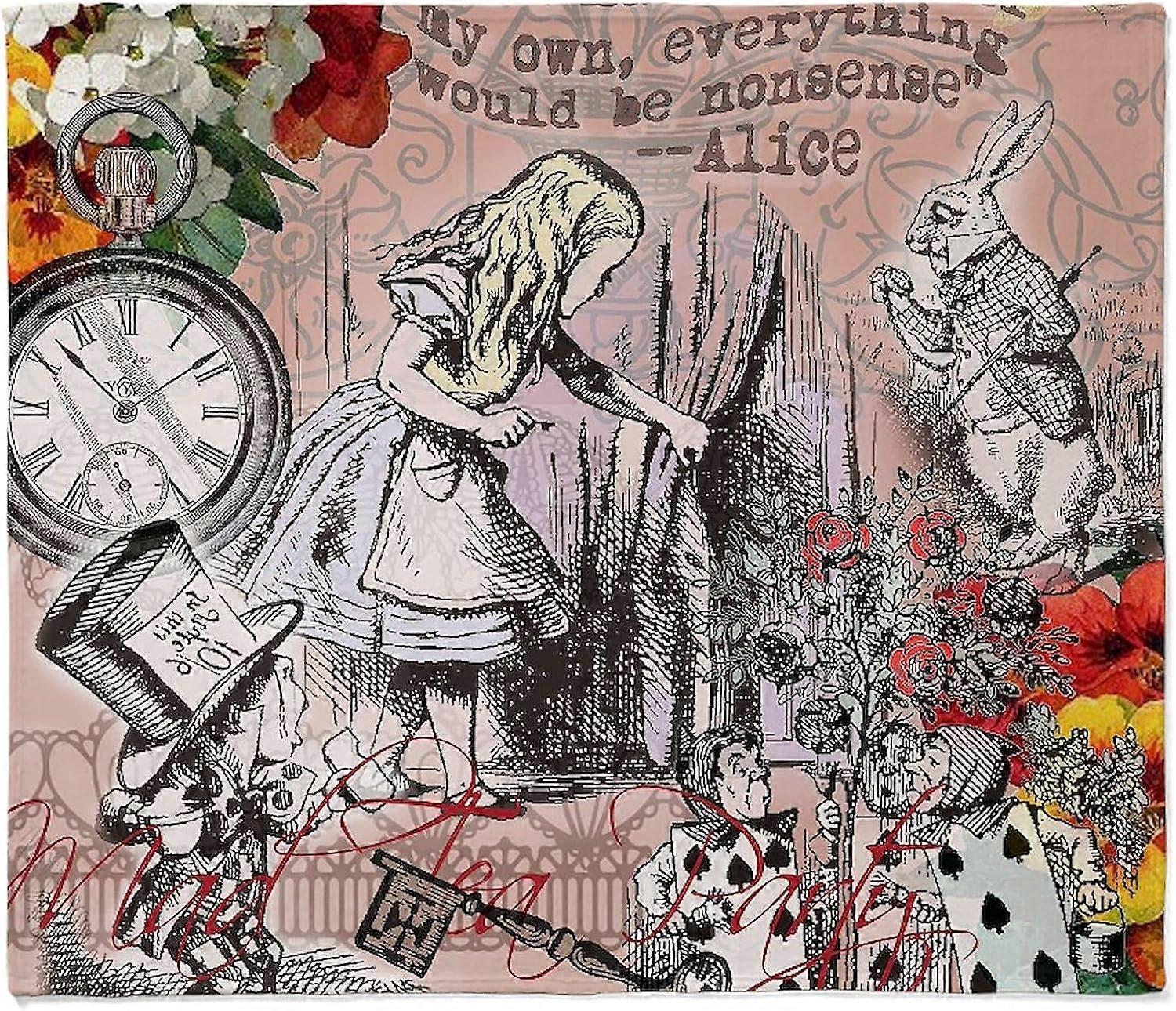 Alice im Wunderland Vintage Adventures Throw Blank Super Soft Fleece Plüsch Decke