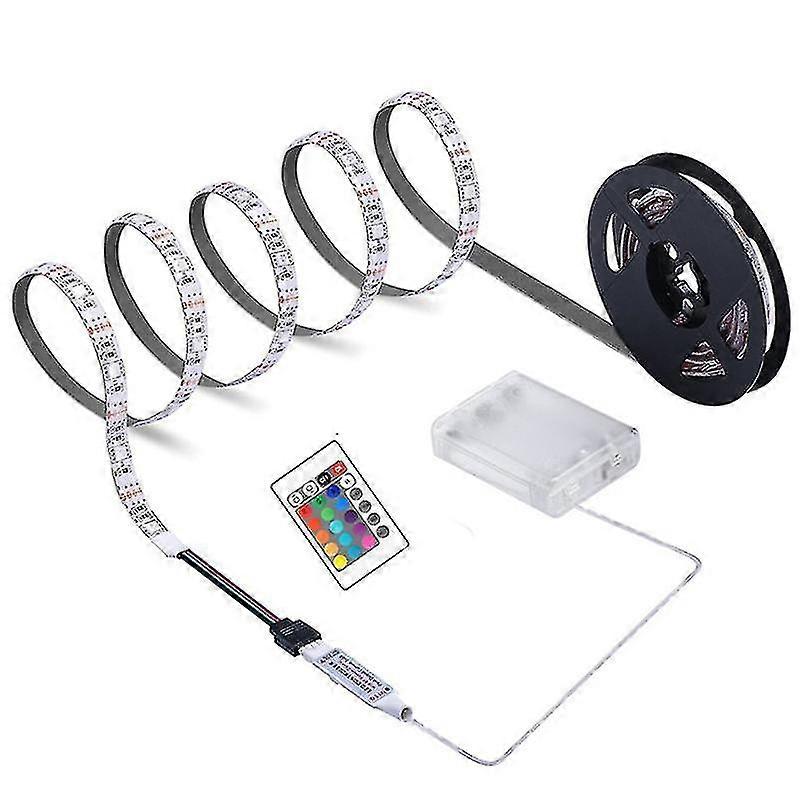 Led Strip Light Remote Control Battery Box Powered High Brightness Ip65 Waterproof Decoration Dc 5v Rgb 5050 Tv Backlight Room Lights Wall Decor For H