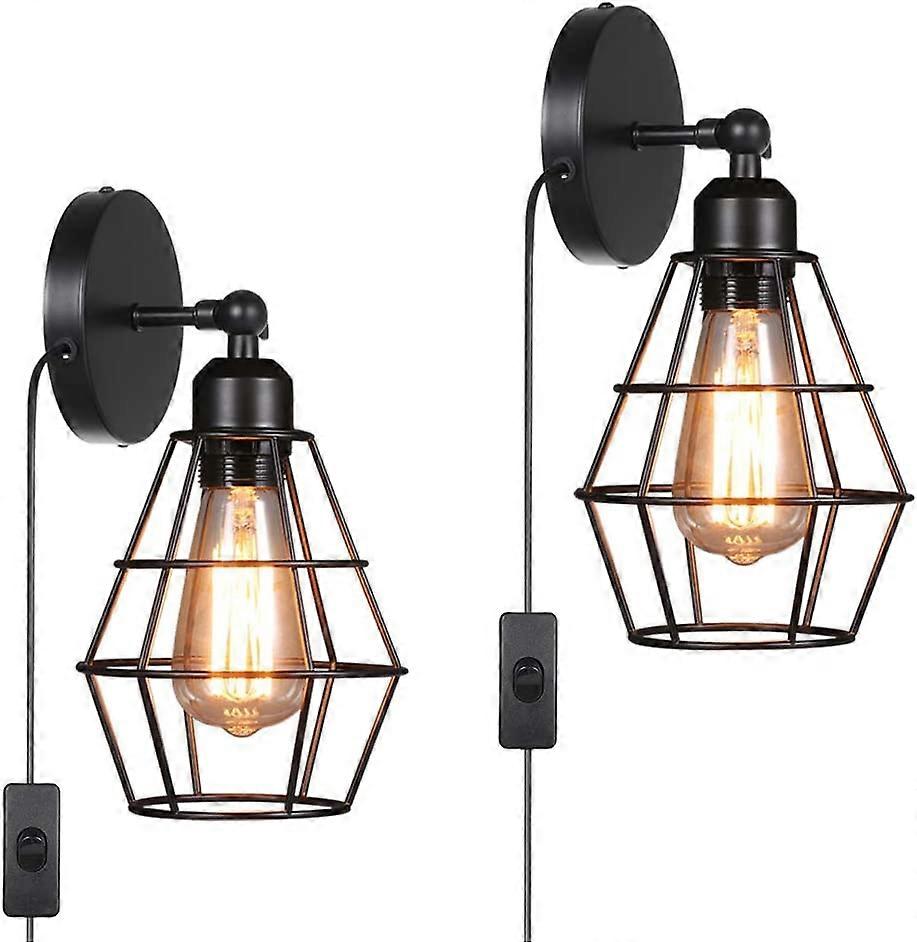 Wall lamp E27 with plug-in cable and switch, for veranda corridor