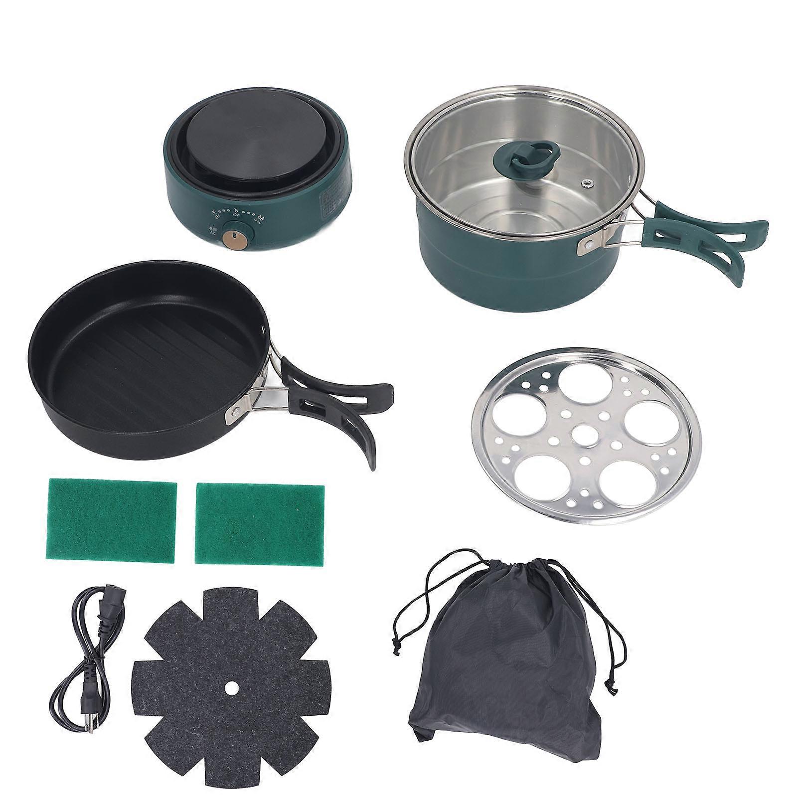 500W 1.6L Portable Electric Cooker with Foldable Handle Hot Pot for Camp Dorm Detachable Multi Function Ramen Cooker(YMCAT)