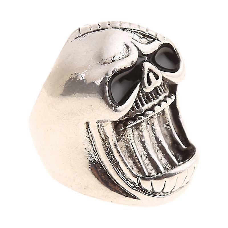 男性女性のための亜鉛合金大ゴシックバイカーメンズスカルリングヘッドリングリング