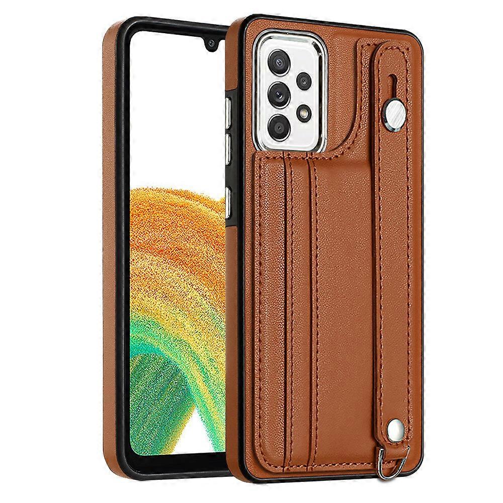 Compatible with Samsung Galaxy A33 5G Credit Card Slots Holder PU Leather Wallet Case with Wristband
