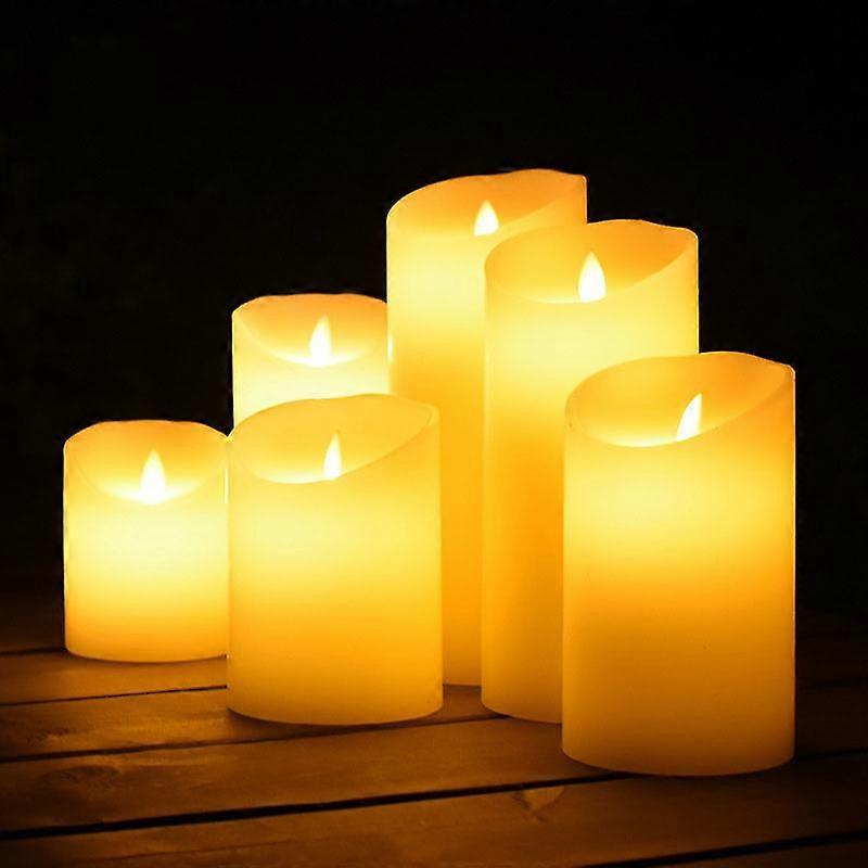 LED Flameless Candles 5pcs 10,12,15,17,19cm Ivory with Menus