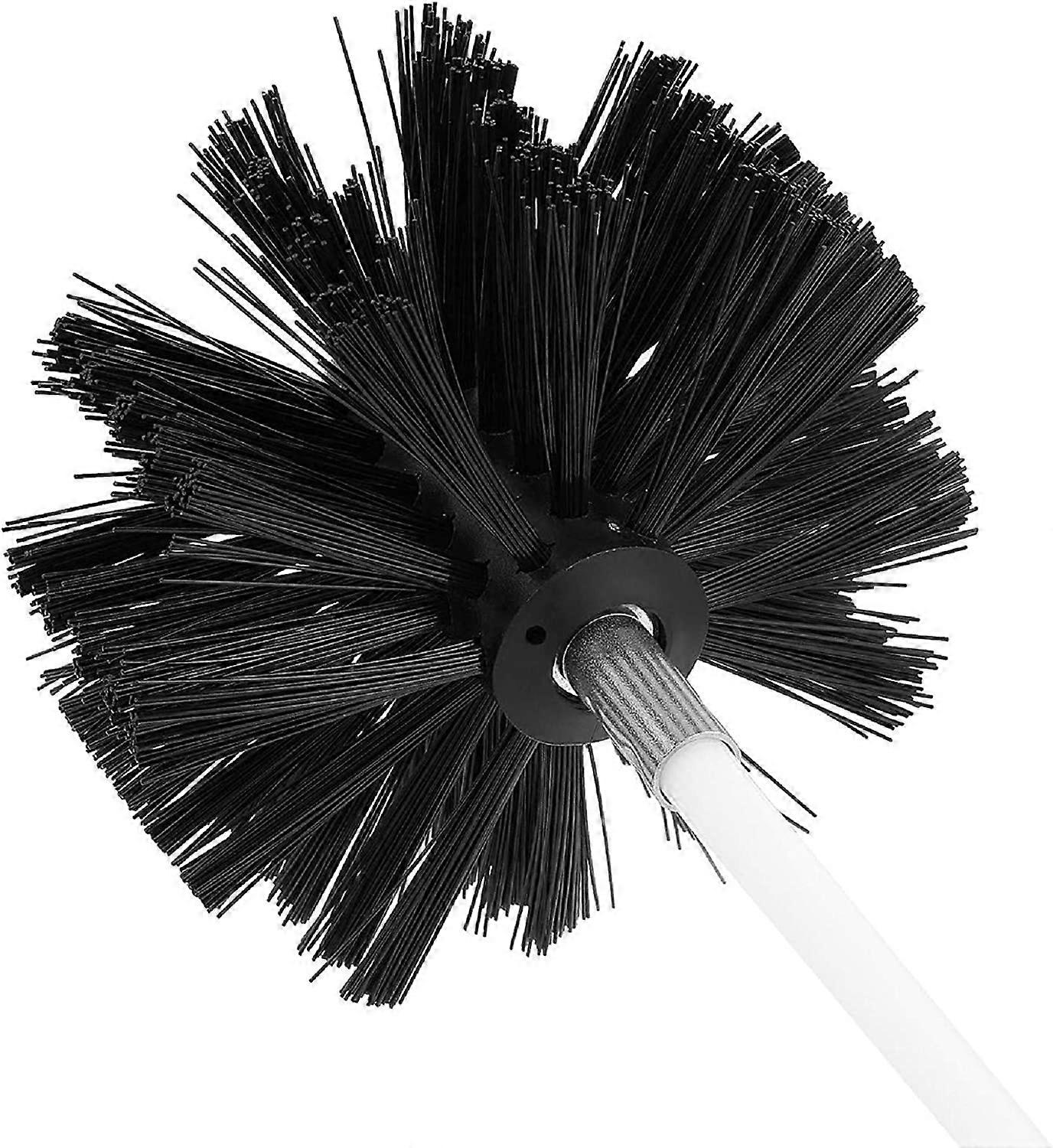 Dryer Vent Cleaner Brush, Chimney Flue Cleaning Rod Sweep Sweeping Brush Set Lint Remover Brush Head+ 6 Rods Use with or Without Power Drill(1set)