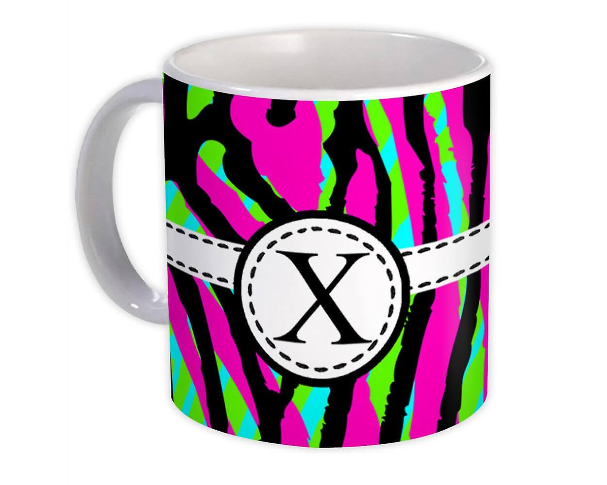 Presentmugg: Monogram Letter X Neon