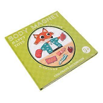 Magnetic Body Structure Puzzle Book Wooden Preschool Body Parts Learning Puzzle Book Parent-child