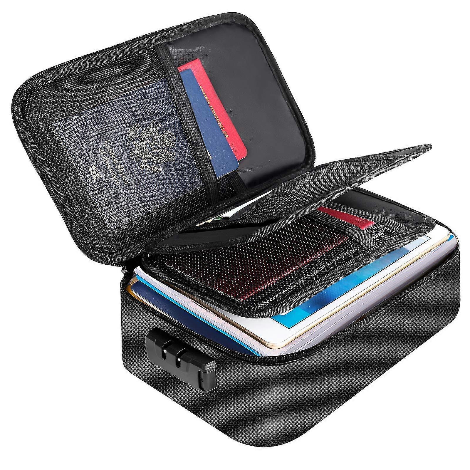 File Storage Box Fireproof Document Organizer With Safe Code Lock Large Capacity Multi-layer File Storage Bag