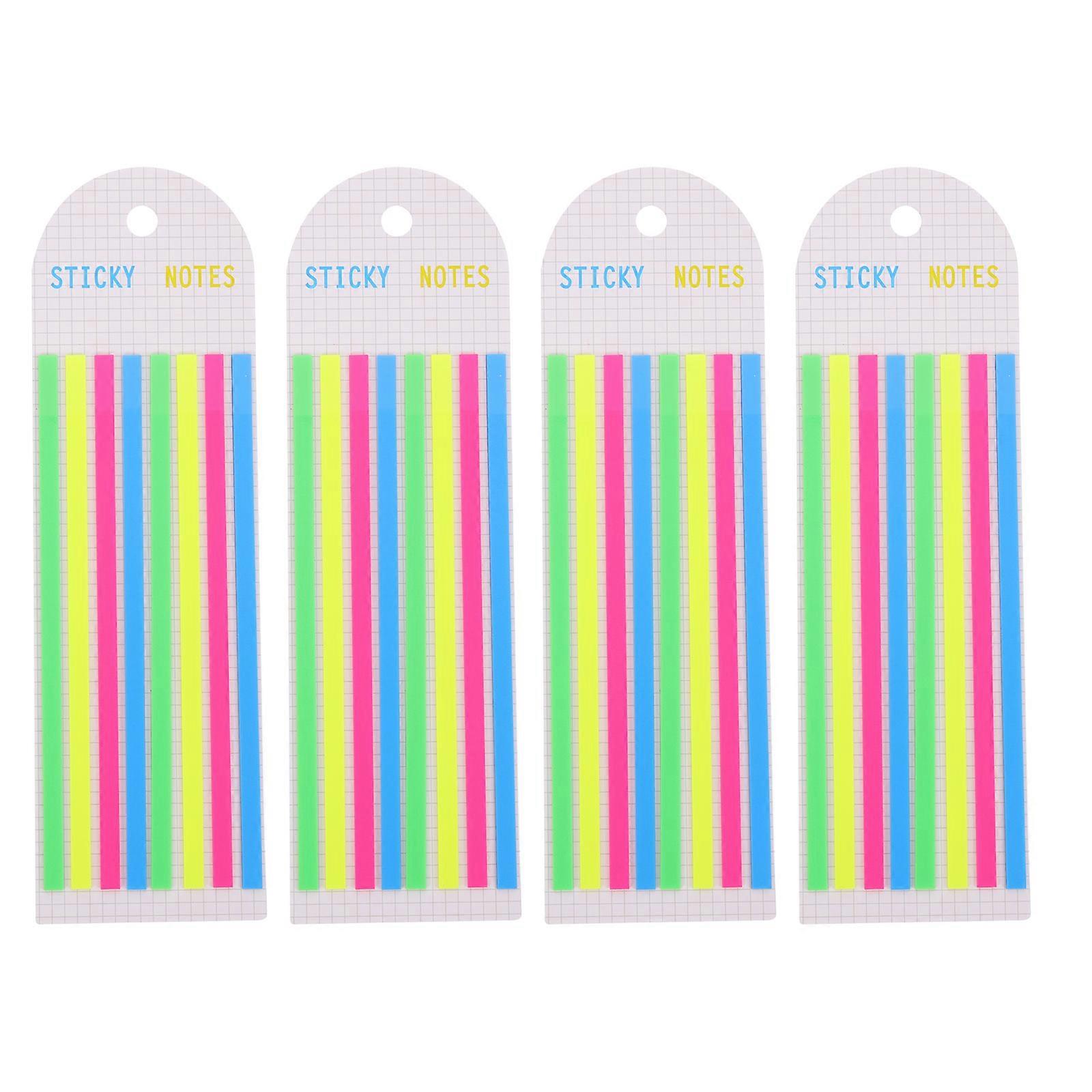 4 Books of Long Note Strip Transparent Highlight Strips Portable Page Markers for Highlight