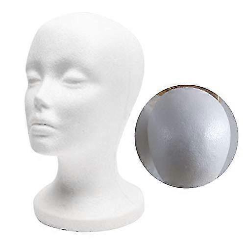 White Female Display Head Mannequin for Wig Shop Salon Store 1pc Polystyrene