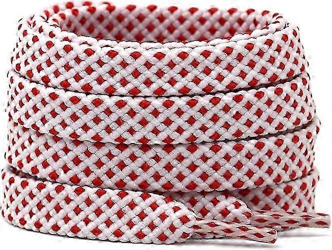 2 Pair Wide 8mm Double layer Flat Hollow Shoe Laces Strings Rope Polka Dots Colorful Twill Shoelaces Shoestrings-120cm