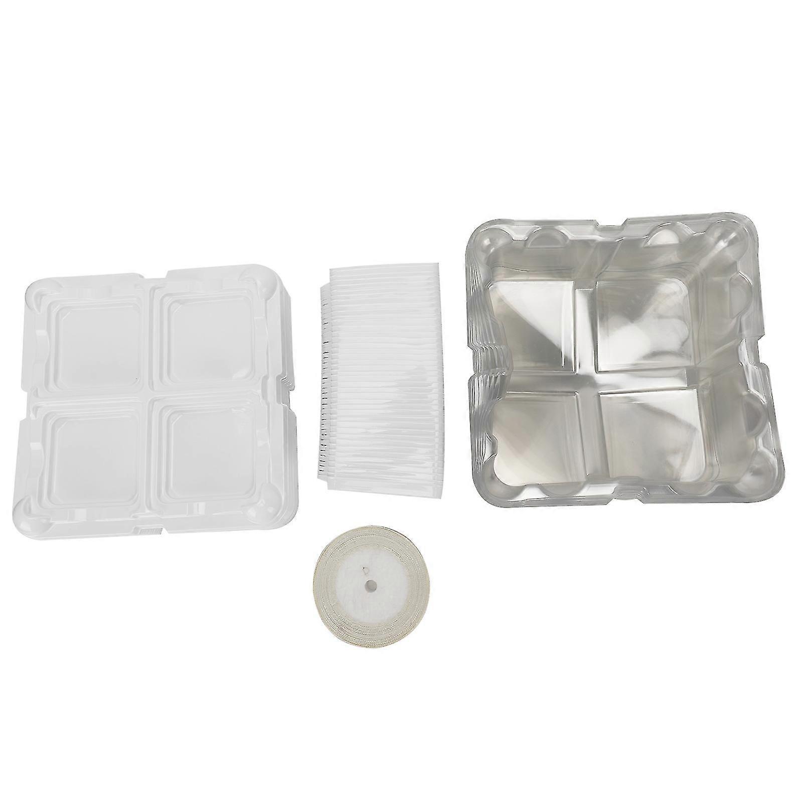 4pcs transparenter PET-Kuchenverpackungsbehälter in Lebensmittelqualität für den Kuchenladen