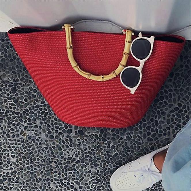 Stroh gewebte Tasche/Handtasche/Bambusgriff PP gewebte Tasche/Strandtasche