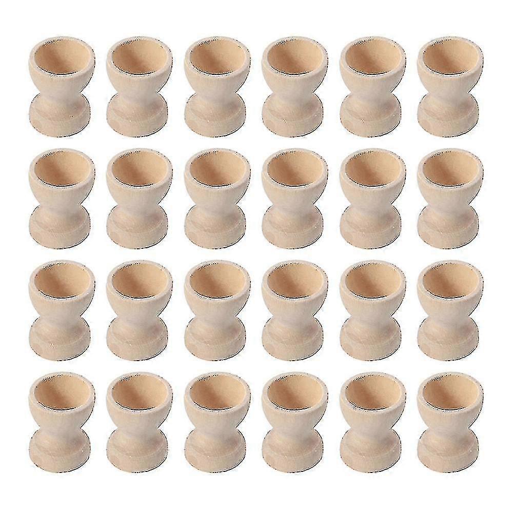 24pcs Porte-œufs en bois Tasses à œufs Porte-œufs Porte-œufs de Pâques Tasses à œufs pour la maison