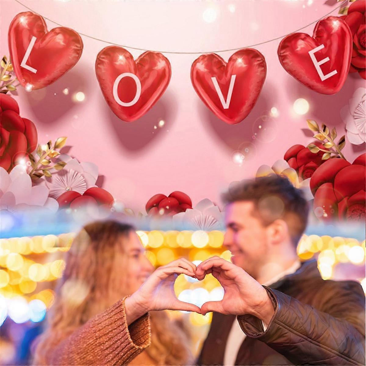 210X150cm Valentine'S Day Background Cloth Flower Love Party Decoration Multifunctional Photography