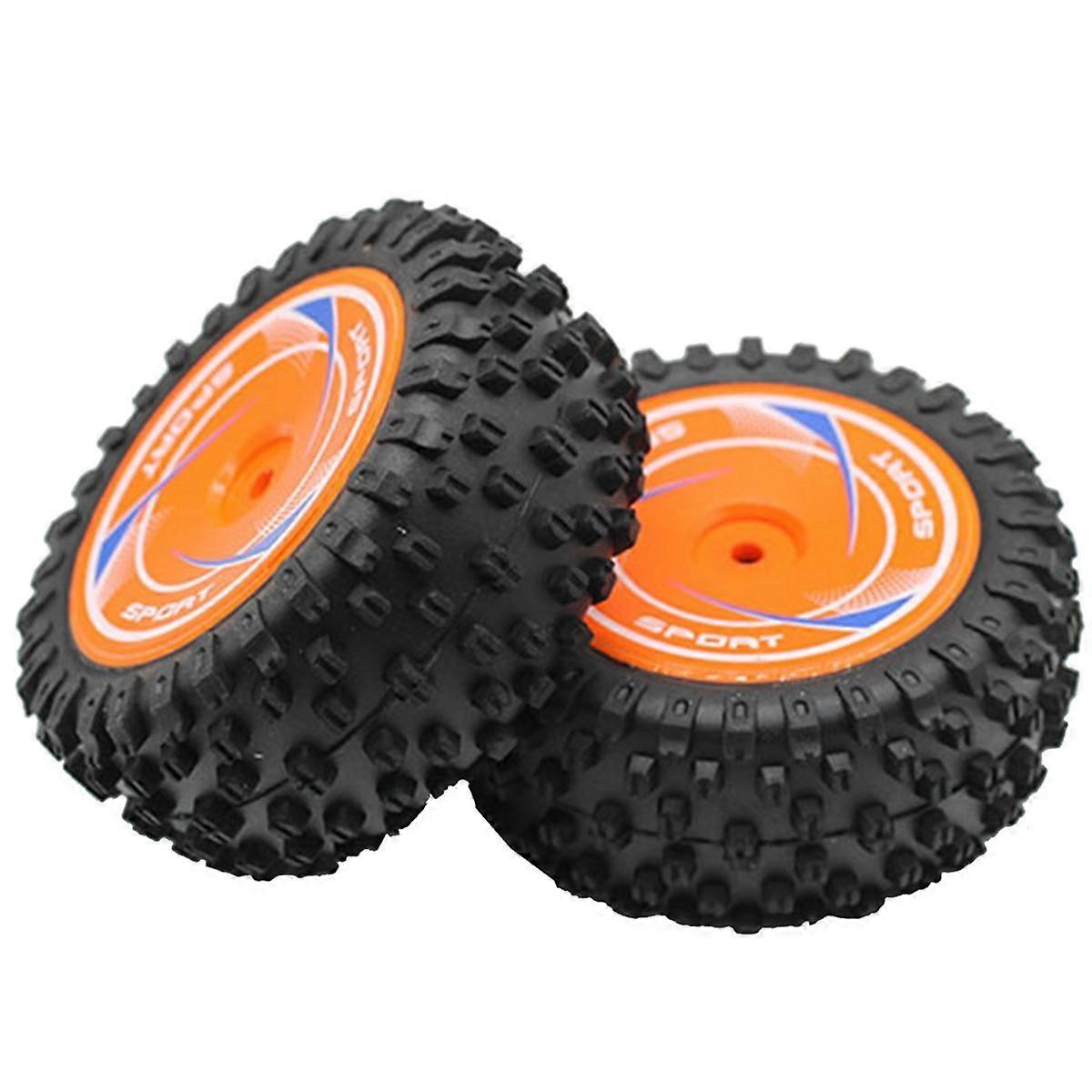 2Pcs for 124010 1/12 RC Remote Control Car Spare Parts Tire Sets Drift Tires,Rear Wheel,Orange