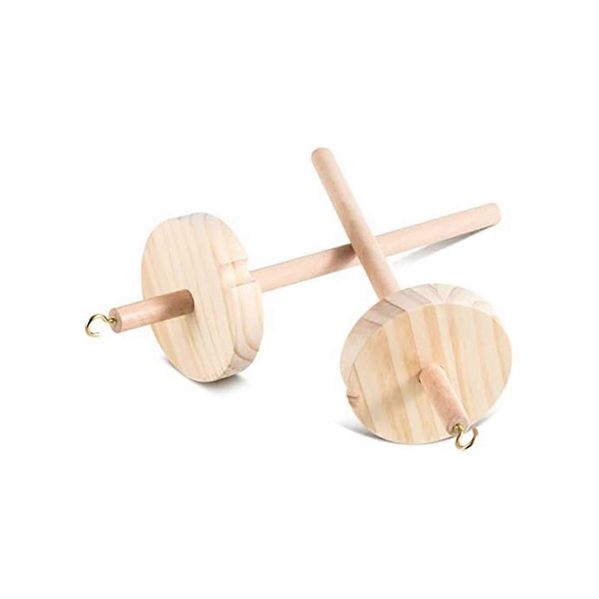2Pc DIY Drop Spindle Top Whorl Yarn Spinner Hand Wooden Spinning Wheel for Yarn Making Yarn Spindle