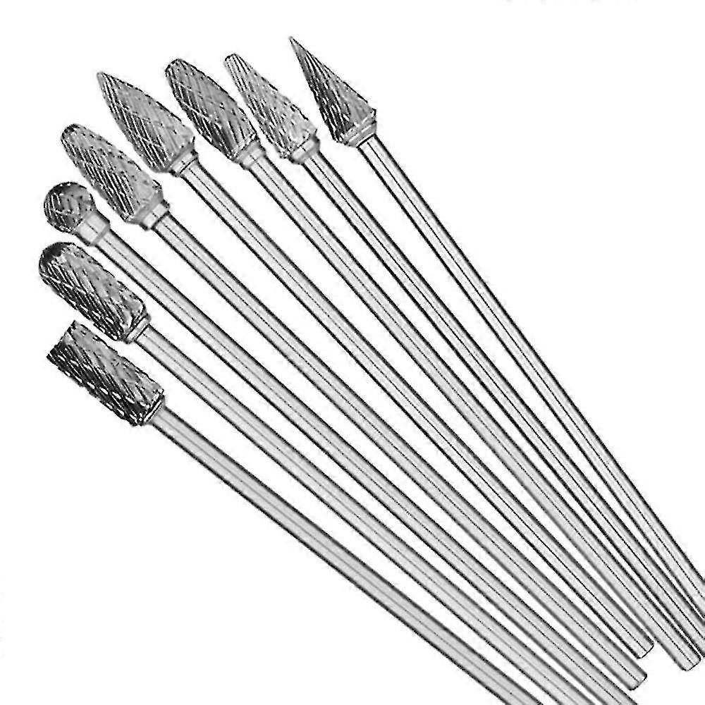 1/8 Shank Double Cut Tungsten Carbide Burr Bits