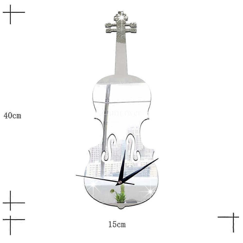 Creative Wall Clock Music Decoration Violin Mirror