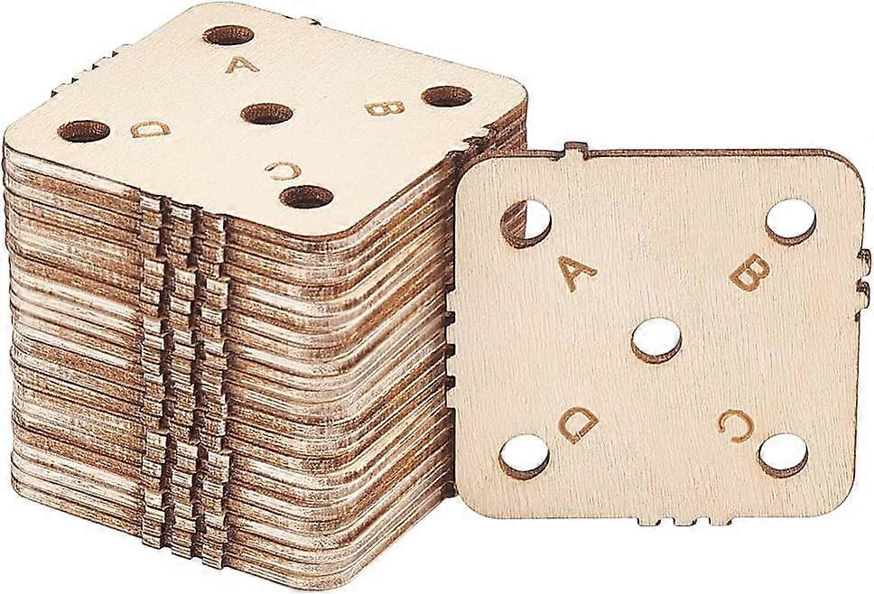 24 Pcs Square Weaving Card 1.8x1.8inch 5 Holes Loom Cards Handmade Weaving Tools