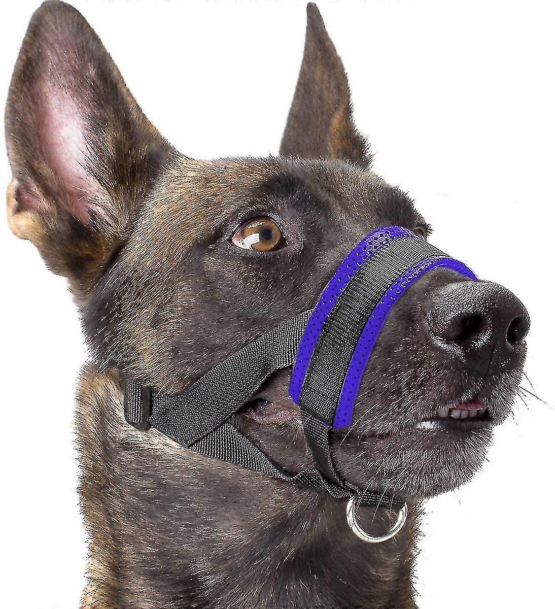 Dog Muzzle Nylon Soft Padding, Adjustable Loop, Black