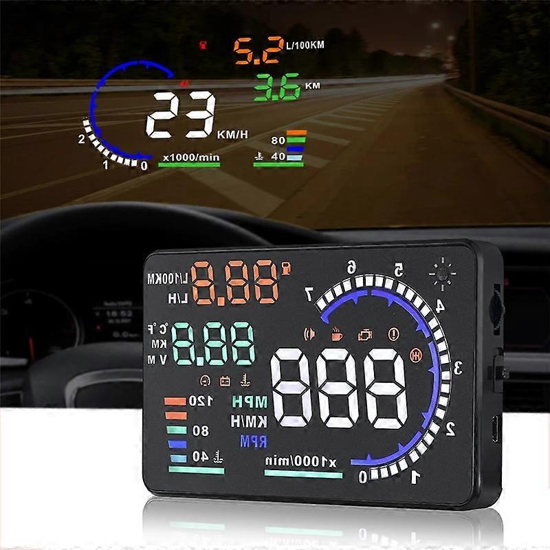 1 Pcs OBD2 HUD Car Head Up Display 5.8 LED Windscreen Projector OBD Scanner Speed Fuel Warning Alarm Data Diagnostic Tool