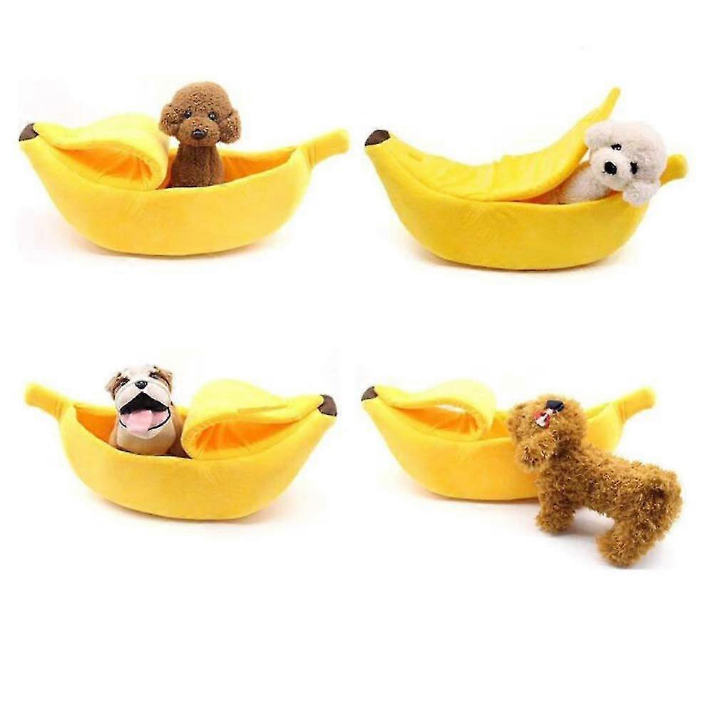 Banana Pet Cat Bed Warmer Soft Cat House Sofa Sleeping Playing Resting Bed