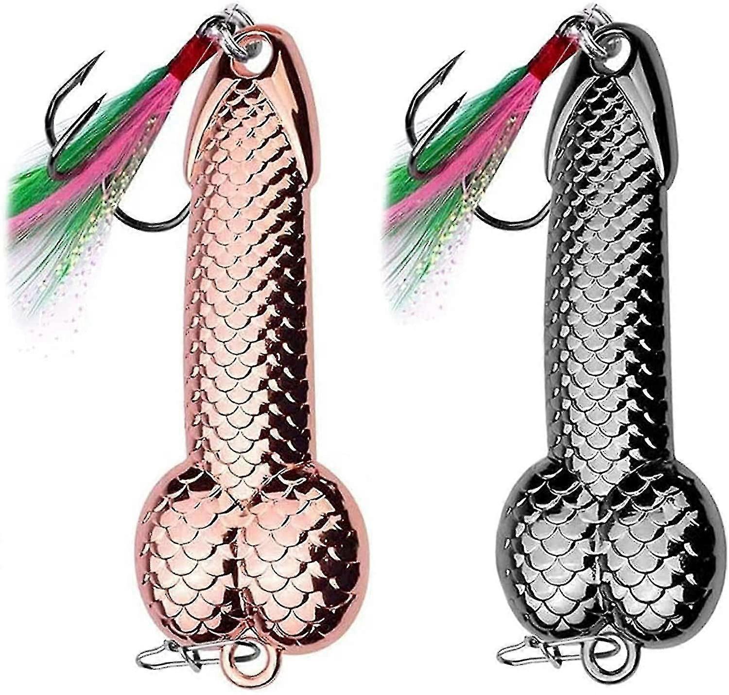 Metallköder 2-teiliges Set Seefischen Metall Spinner Köder Feder Angelhaken