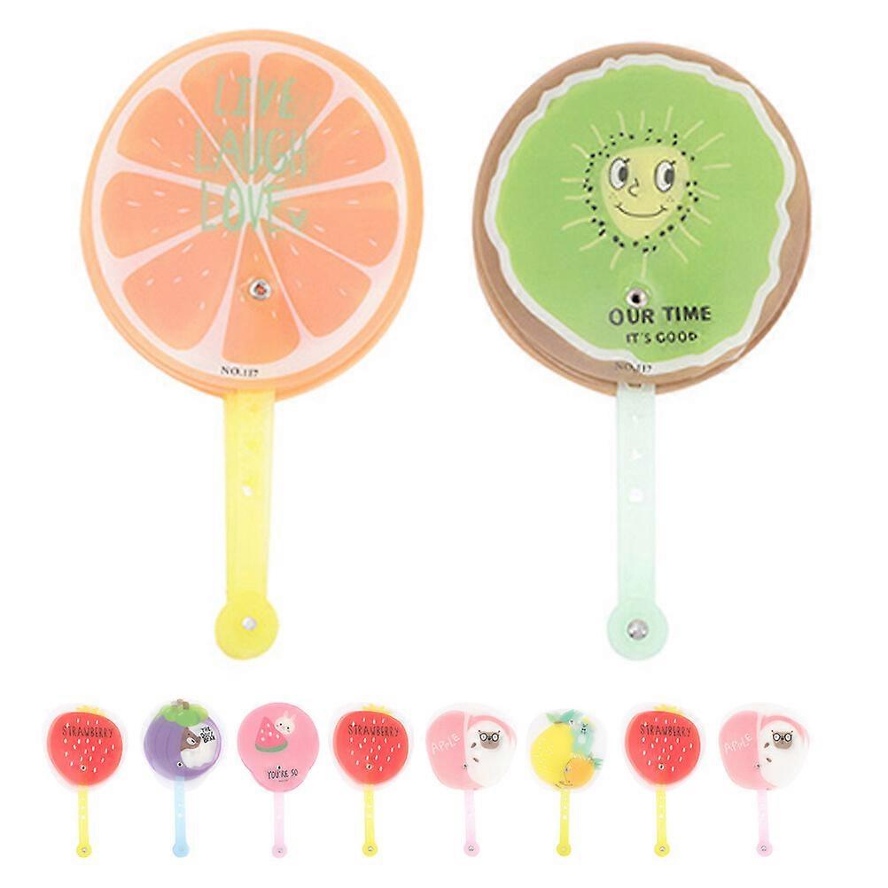 15pcs Summer Folding Fans Cartoon Fruit Pattern Handheld Fans Mixed Style