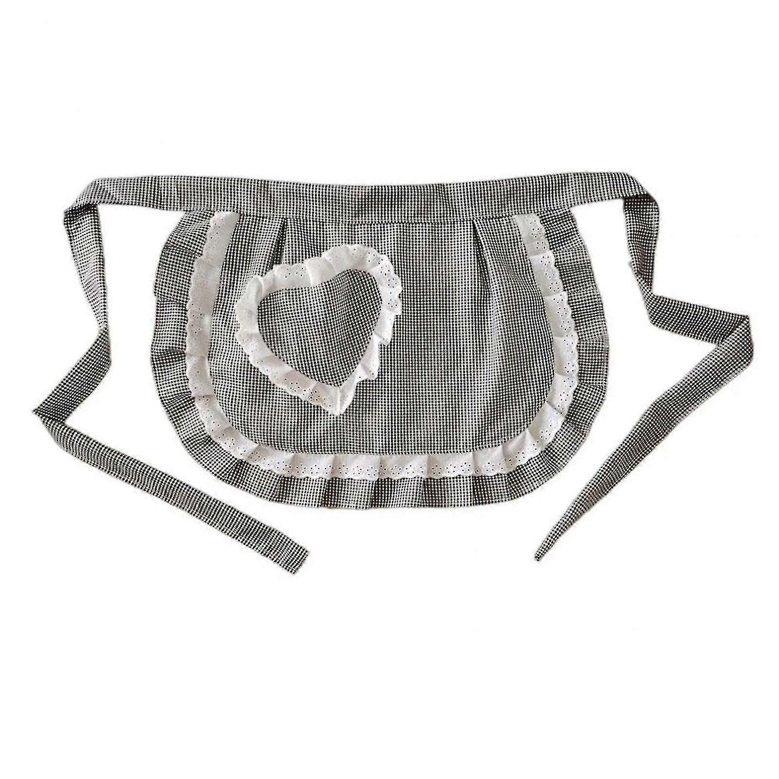 Grembiuli retrò Grembiule in vita Grembiule per ragazze Costume stretto Cotone bianco mezzo grembiule Party Hot
