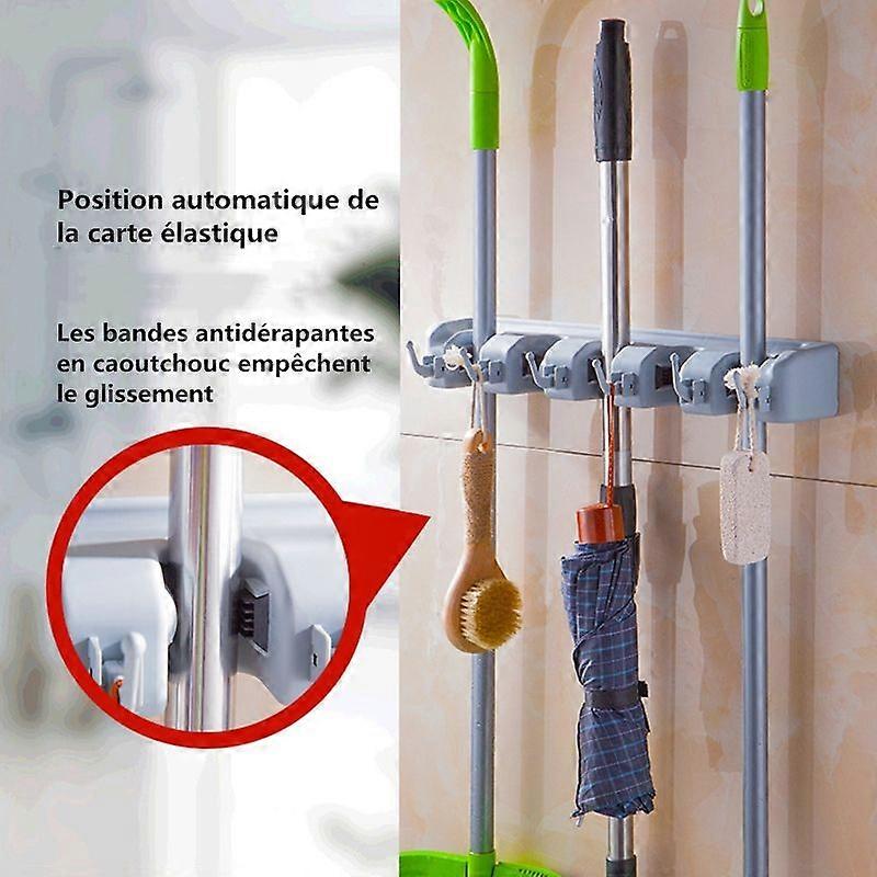 Wall-mounted broom holder Space-saving broom holder