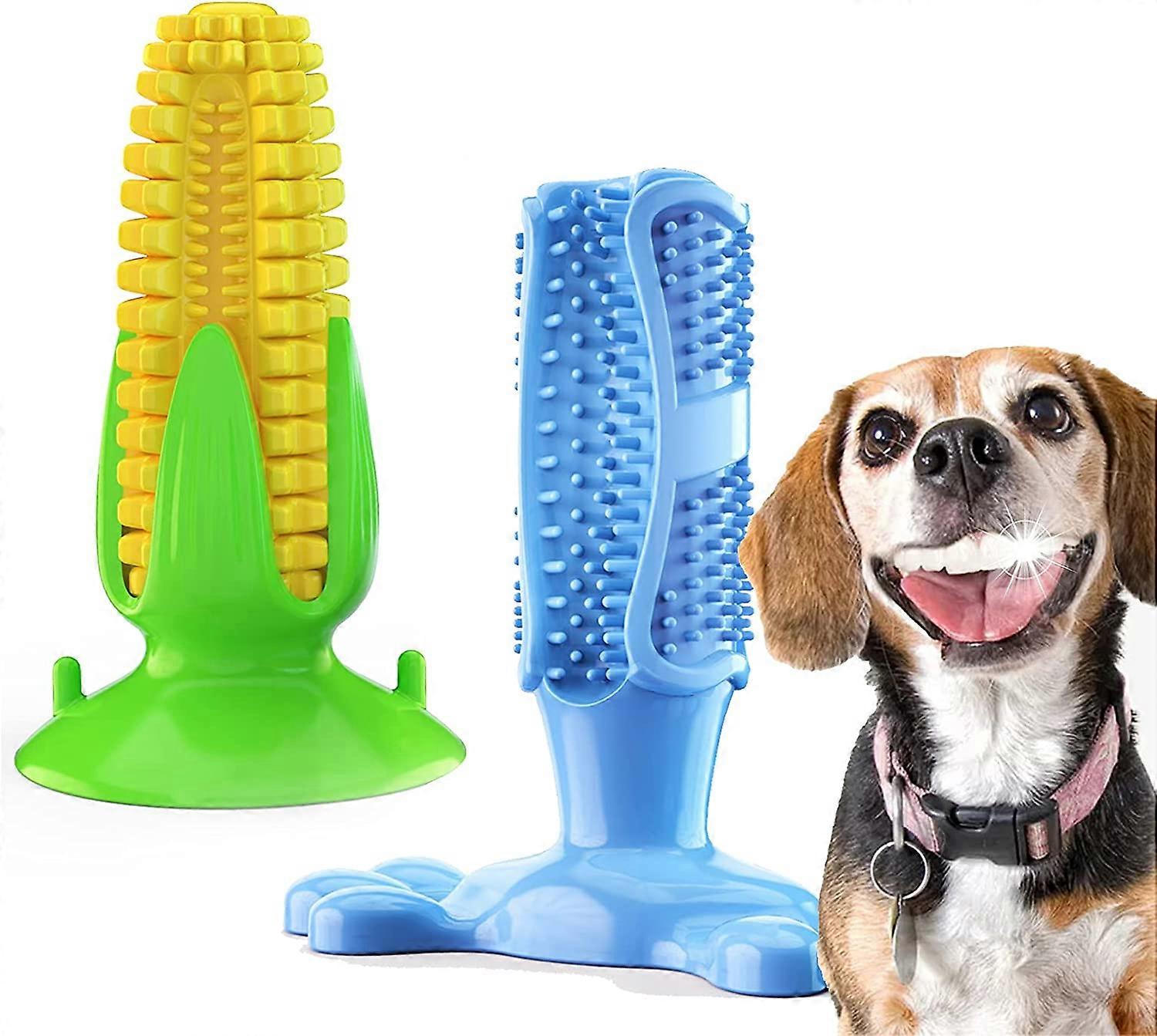 מברשת שיניים לכלבים צעצוע מקל ניקוי שיניים ערכת ניקוי שיניים לכלבים גדולים גודל L 2 חלקים