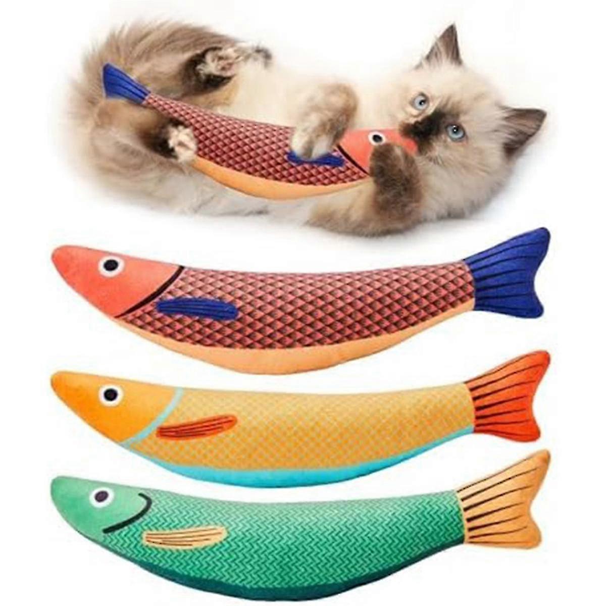 3 Pcs Cat Toys Saury Fish,Cat Chew Toy Catnip Toys for Indoor Cats