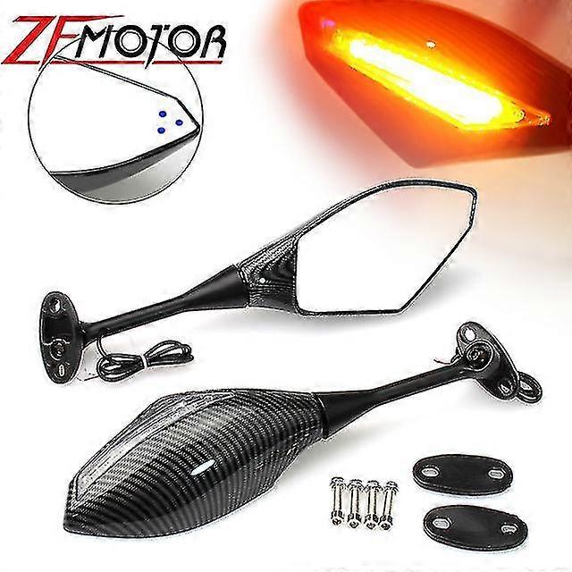 Qx Motorcycle Rearview Mirror Led Turn Signals For Honda Cbr600rr Cbr1000rr Cbr250r Cbr300r 2003-2019