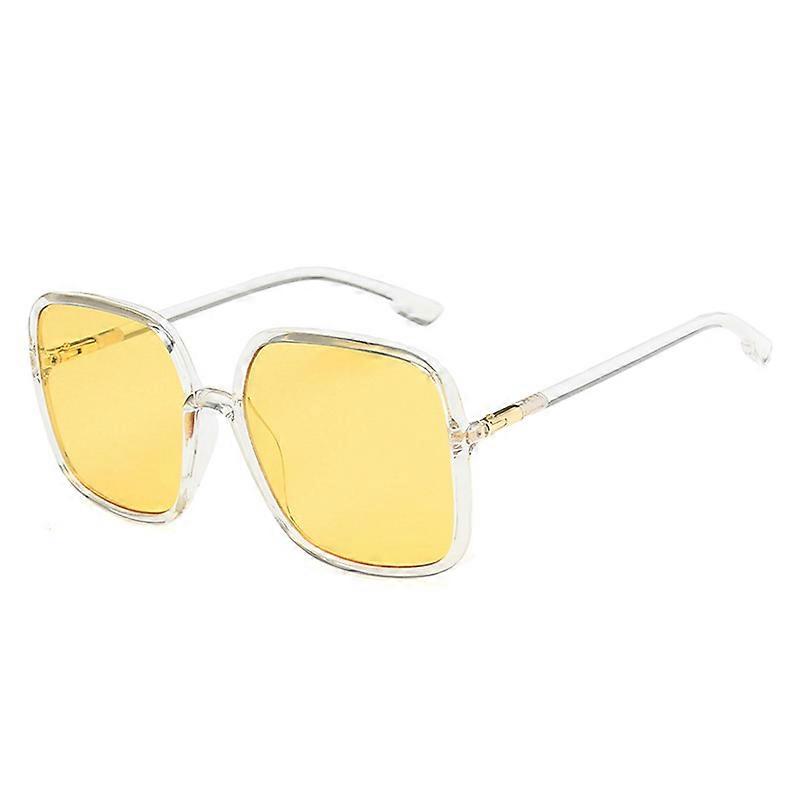 Klassiske vintage solbriller Kvinder Oversized Square Plastic Frame Luksus Brand Designer Klar Grå Pink Lens Shades Oculos O523