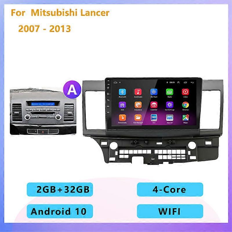 2GB+32GB 2 din Android 10 car radio multimedia stereo player carplay Auto GPS navigation for Mitsubishi Lancer 2 2007 2008 -2013