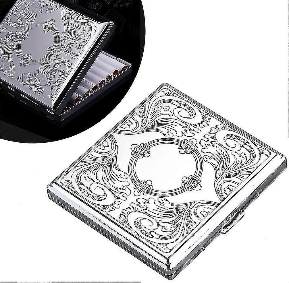 Carved Stainless Steel Cigarette Box