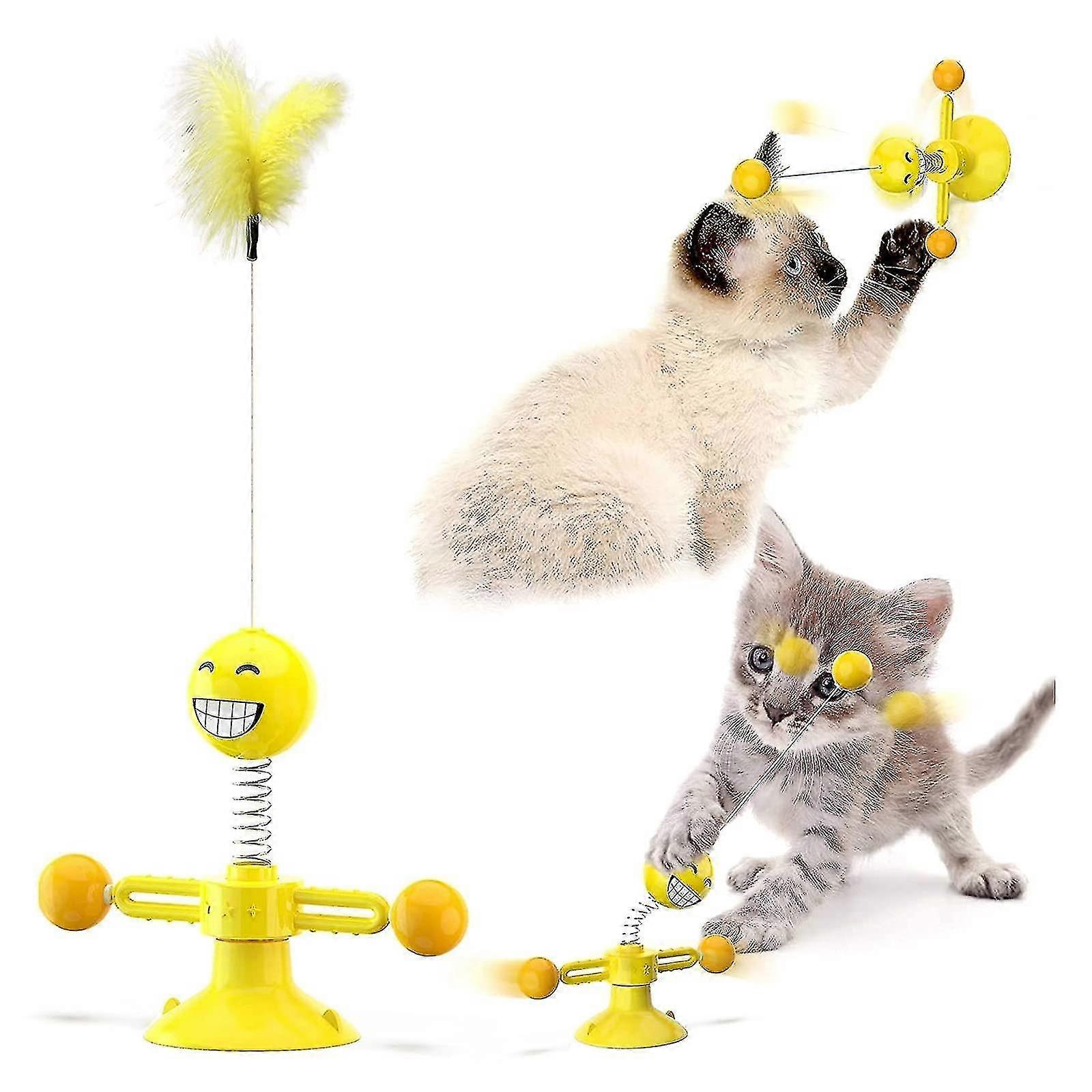 Interactive Feather Spring Ball Cat Toy