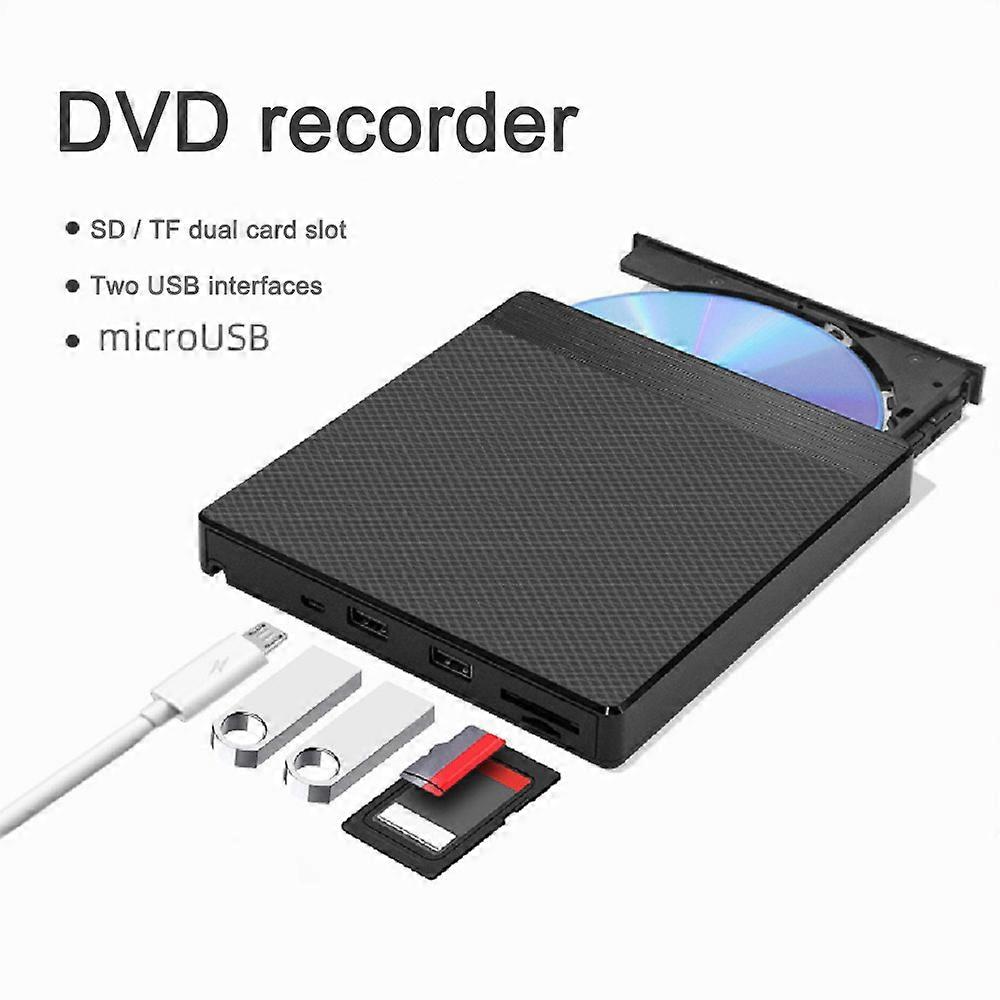 USB External Optical Drive Portable External Type-C CD Burner High Speed CD/DVD Player TF Card Reader For Windows Linux