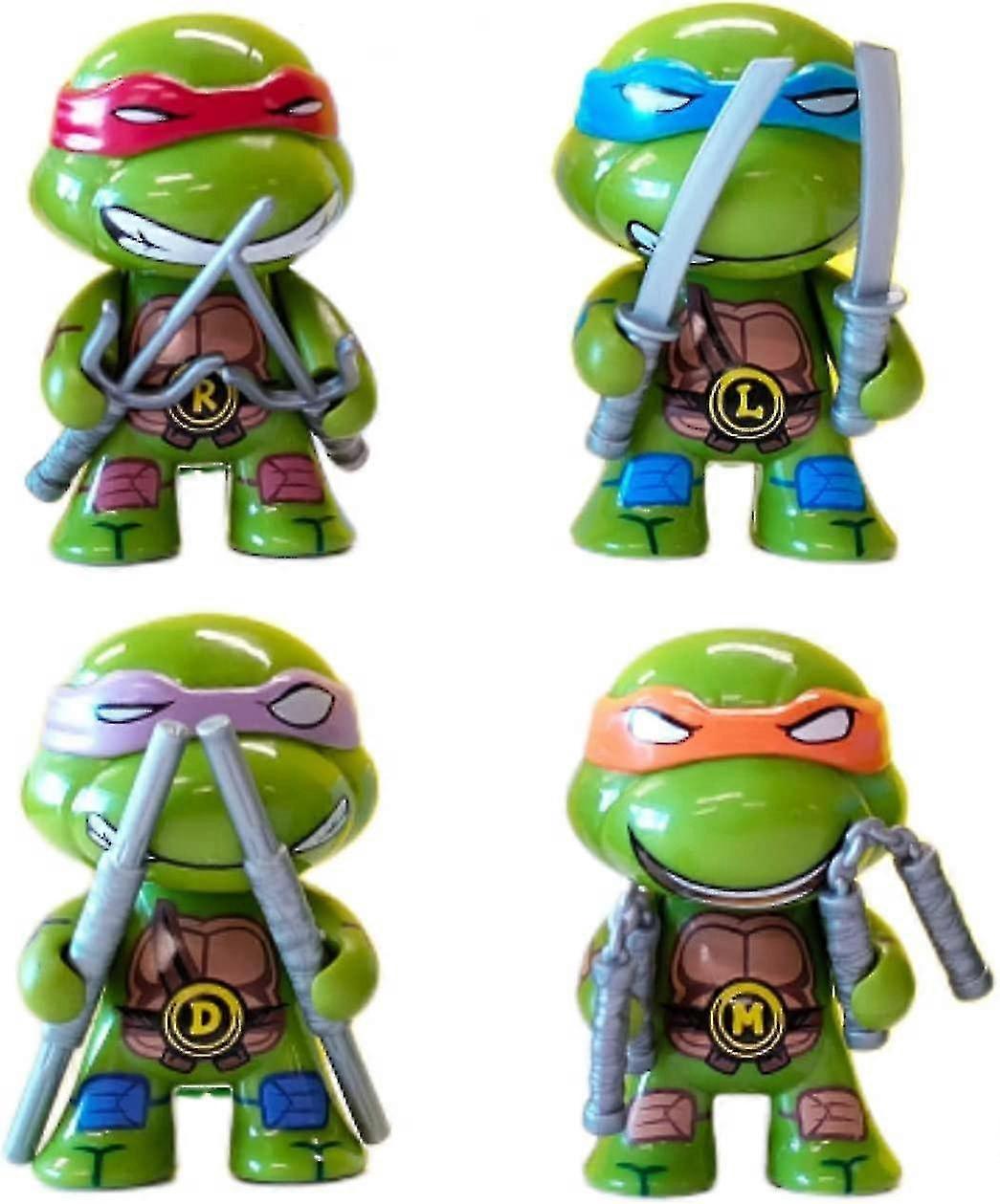 4 Pack Ninja Turtles Toys, 3 pulgadas Ninja Turtle Toy Action Figures, Ninja Turtles Movie Classic Characters Model, Collection Cake Decoration