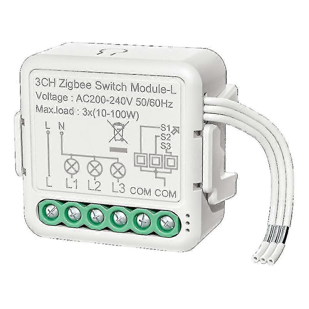 Tuya Zigbee Light Switch Module No Neutral Wire, 2 Way Control Diy Smart Breaker Works With Google
